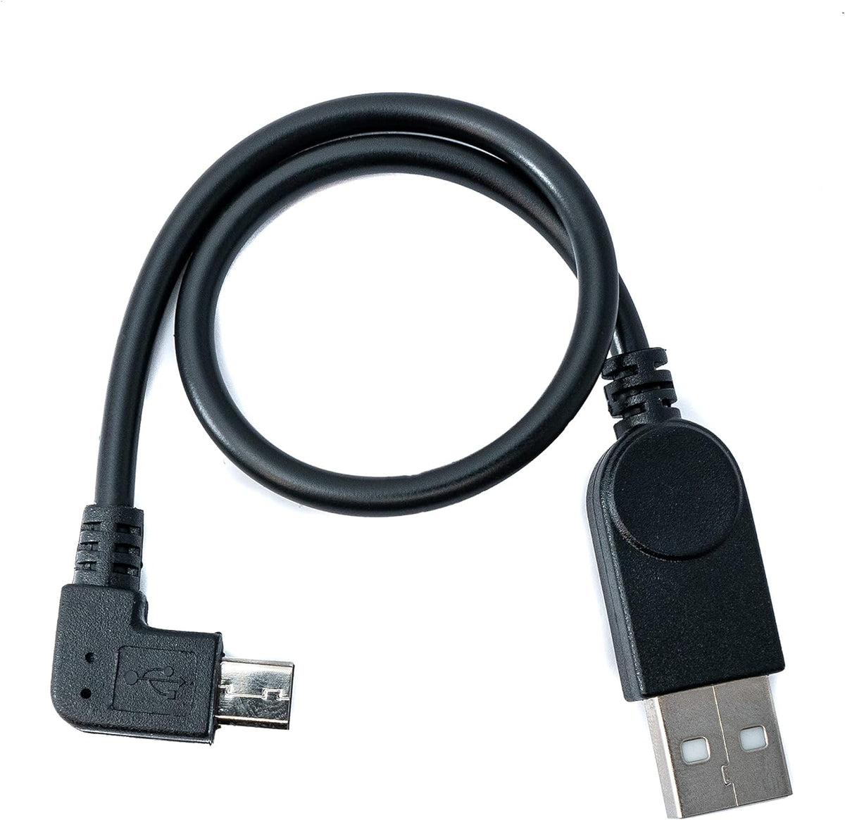 Micro USB 2.0 Kabel links gewinkelt 90 grad Winkelstecker Datenkabel Ladekabel ca. 27cm | System-S