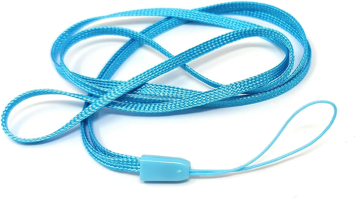 5x Halsband Umhängeband Trageband mit Schlaufe in Blau für Smartphone MP3-Player | System-S