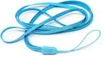 5x Halsband Umhängeband Trageband mit Schlaufe in Blau für Smartphone MP3-Player | System-S
