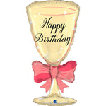 Shape Folienballon "Happy Birthday" Sektglas