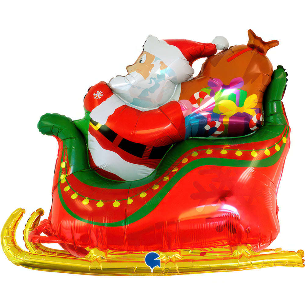 46"/117cm 3D Folienballon Weihnachtsmann Schlitten Namma Markt
