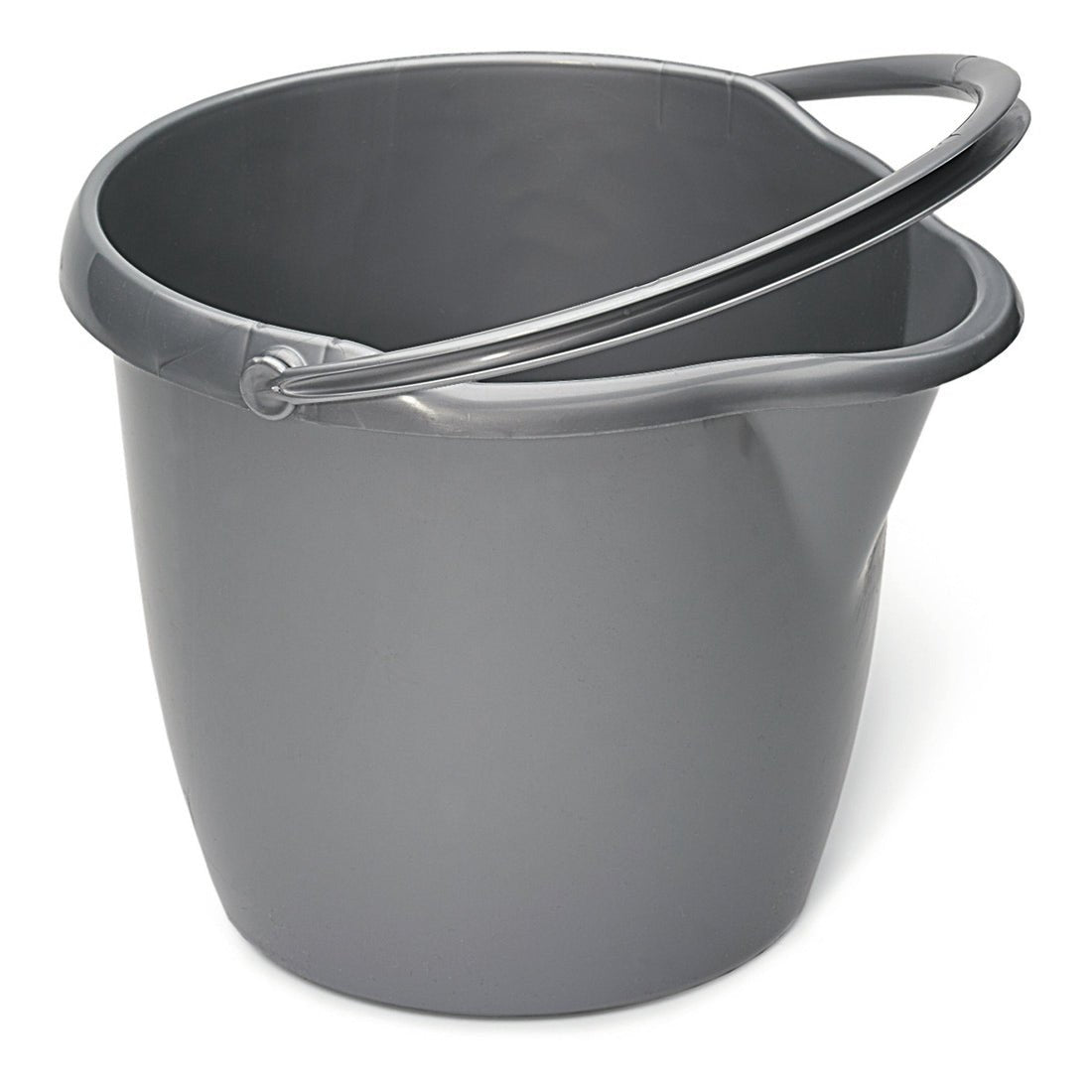 Nölle Profi Brush Haushaltseimer mit Ausguss, 12 Liter, silber Kunststoff | 1 Stück