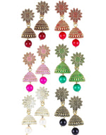 Meenakari Ethnic Antique South Indian  Peacock Jhumki For Women