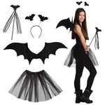 Kostüm Set Fledermaus (Tiara, Stab, Flügel & Tütü)