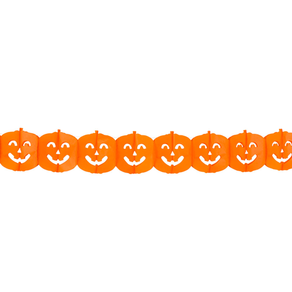 Halloween Girlande Kürbis - Schwer entflammbar | 400 cm