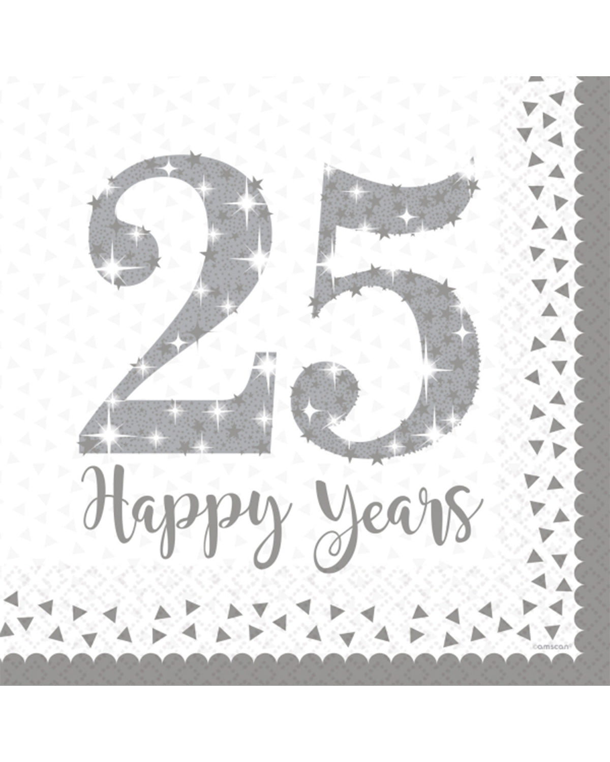 Silver Anniversaries - Servietten | 16 Stück, 33 x 33 cm