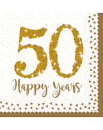 Gold Anniversaries - Servietten | 16 Stück, 33 x 33 cm
