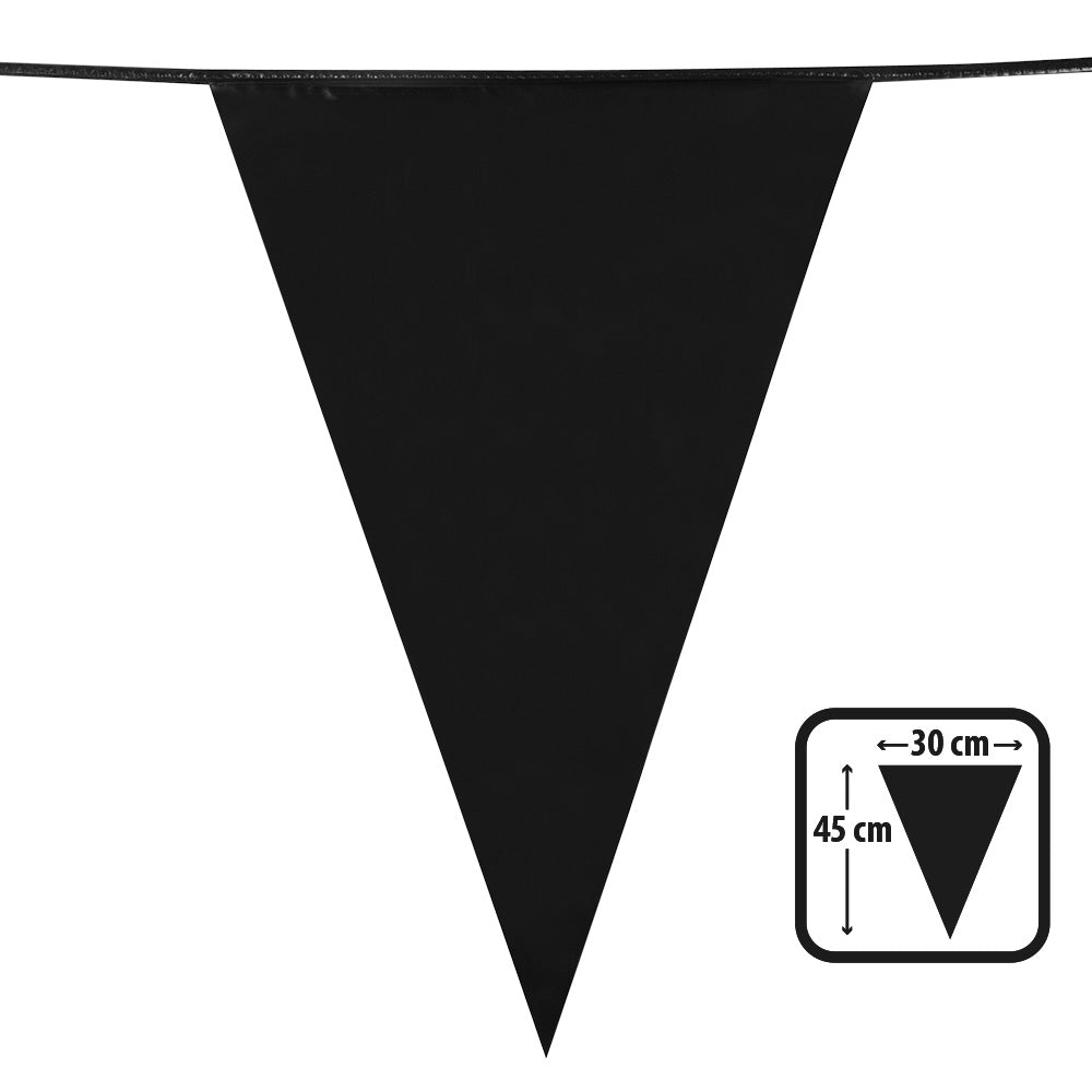 Wimpelkette PE 45x30cm L: 10m | Schwarz