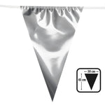 Wimpelkette PE 45x30cm L: 10m | Metallic Silber