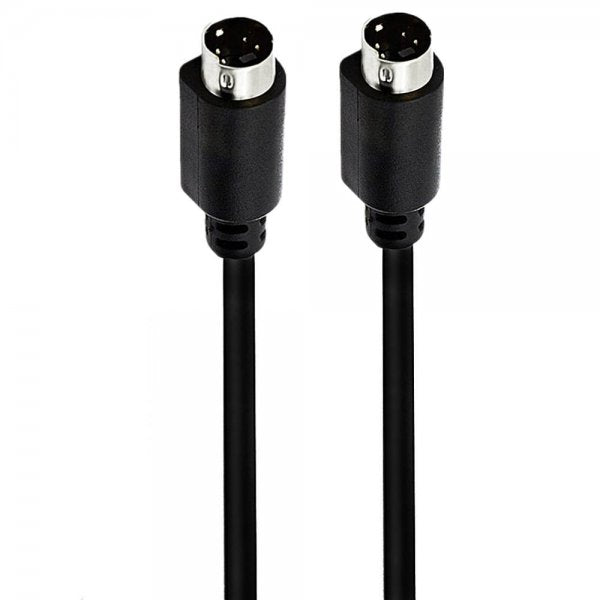 S-Video Kabel 1,8 m – Mini-DIN 4-polig Stecker auf Stecker – Schwarz | System-S