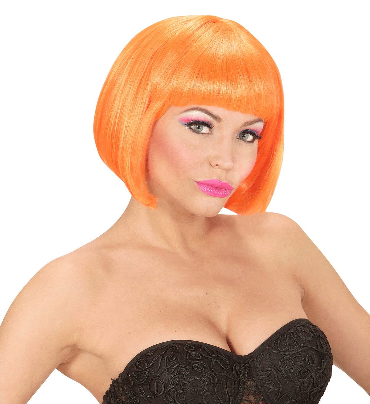 Perücke Damen "Valentina Bob" | Neon Orange