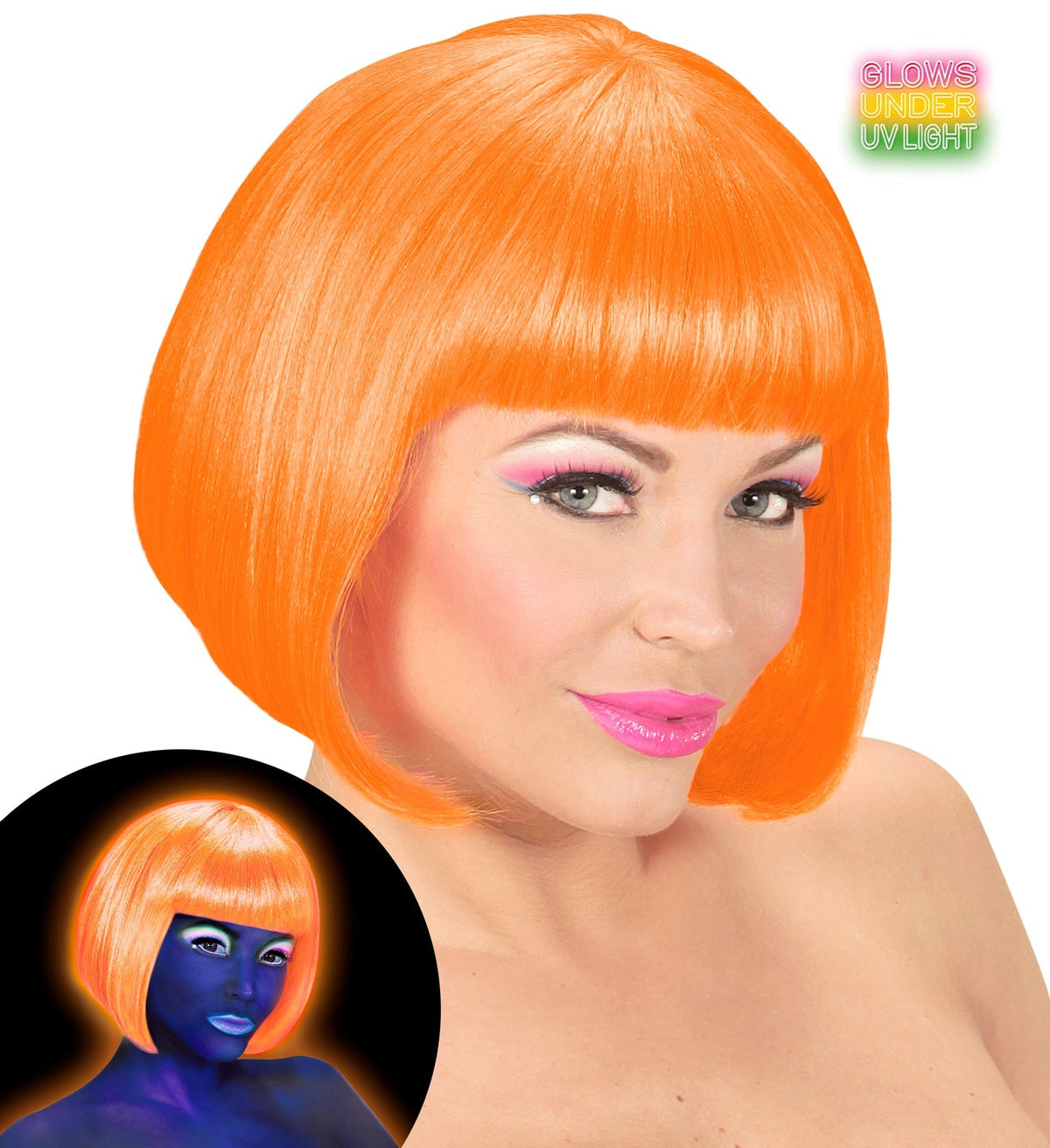 Perücke Damen "Valentina Bob" | Neon Orange