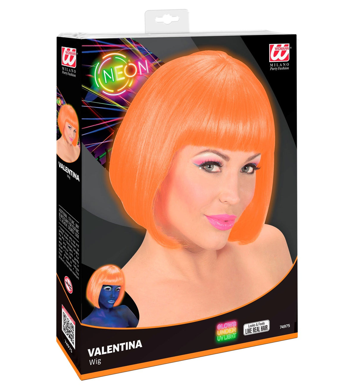 Perücke Damen "Valentina Bob" | Neon Orange