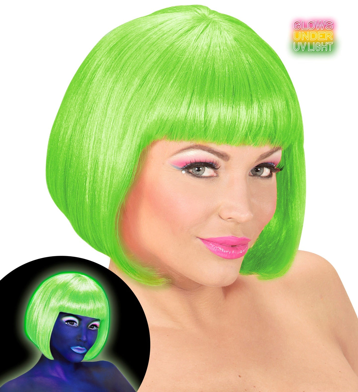 Perücke Damen "Valentina Bob" | Neon Grün