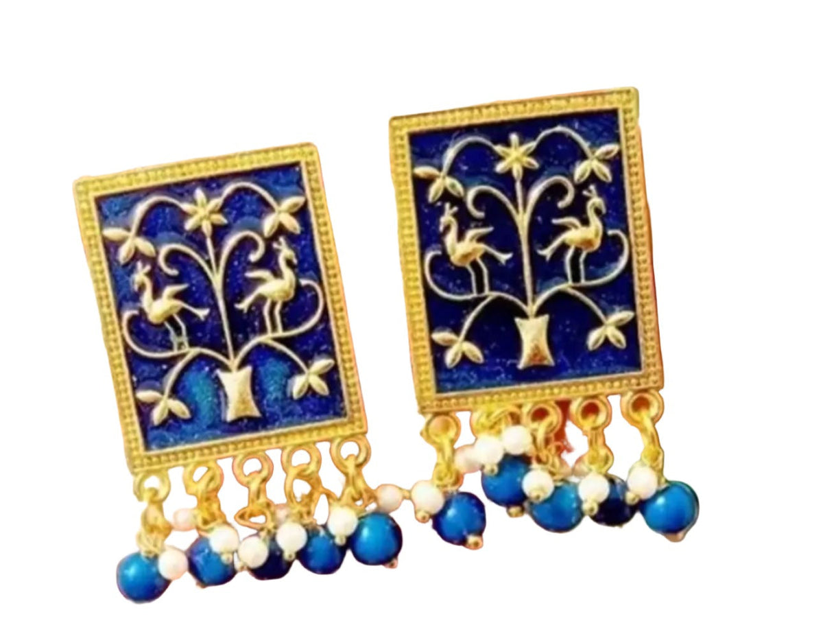 Trendy Fancy Square Meena Tops For Girls & Women Alloy Stud Earring