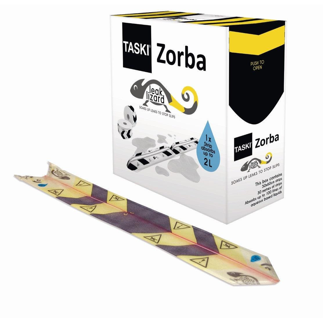 TASKI Zorba Leak Lizard, hocheffektiver Absorptionsstreifen, 1 VE = 50 Abrisse zu 60 cm | Karton (50 Packungen)