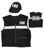 FBI Kostümset für Erwachsene - Weste und Kappe | Größe M/L