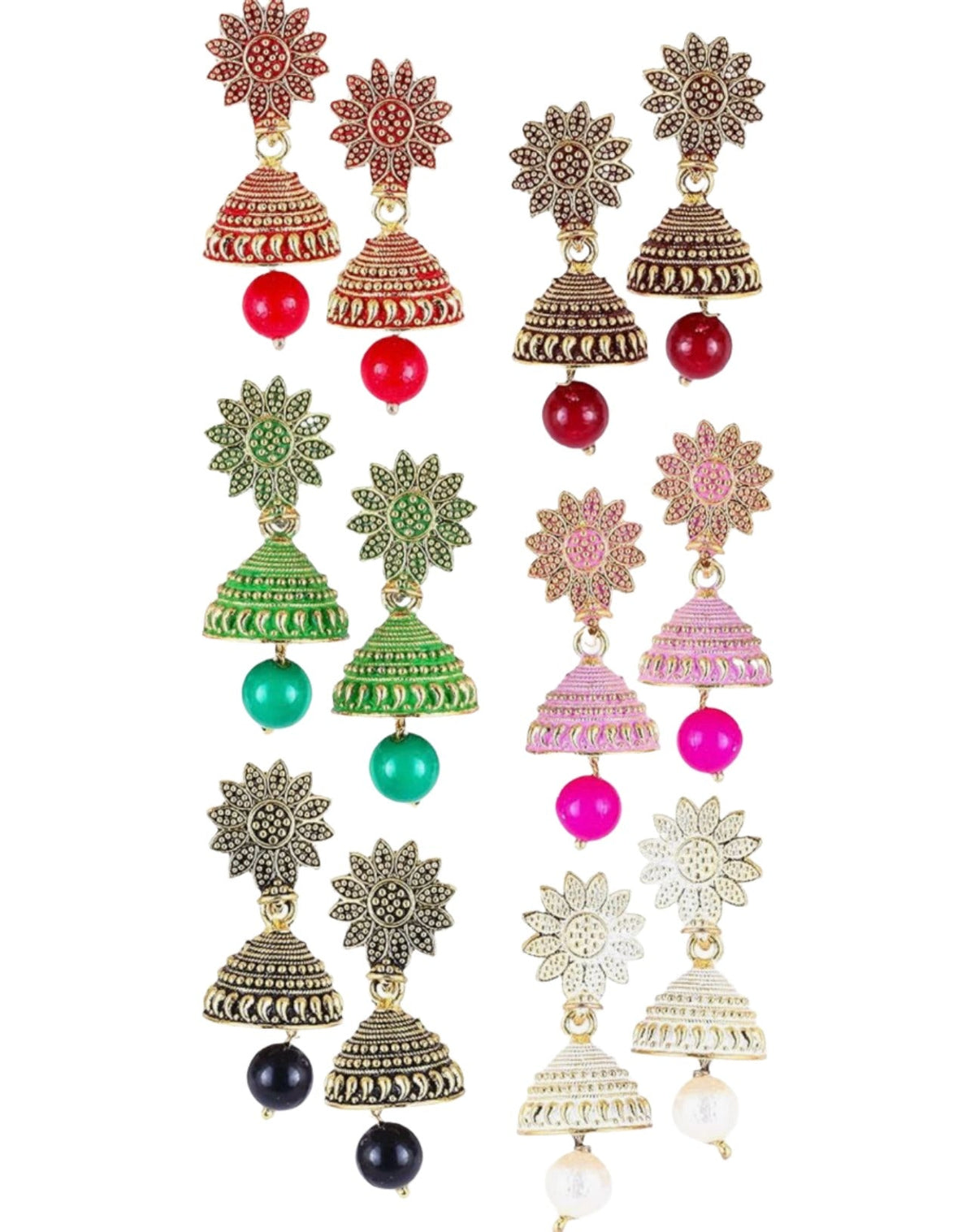 Meenakari Ethnic Antique South Indian  Peacock Jhumki For Women