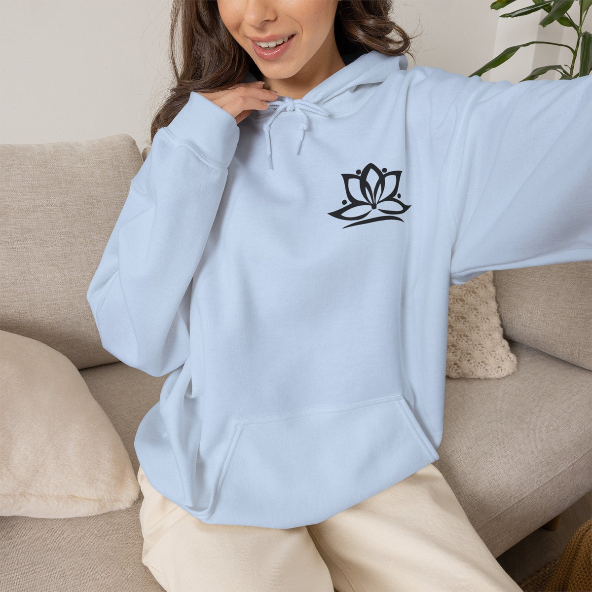 Lotus-Mandala-Hoodie mit Om-Symbol – Spirituelles Yoga-Sweatshirt