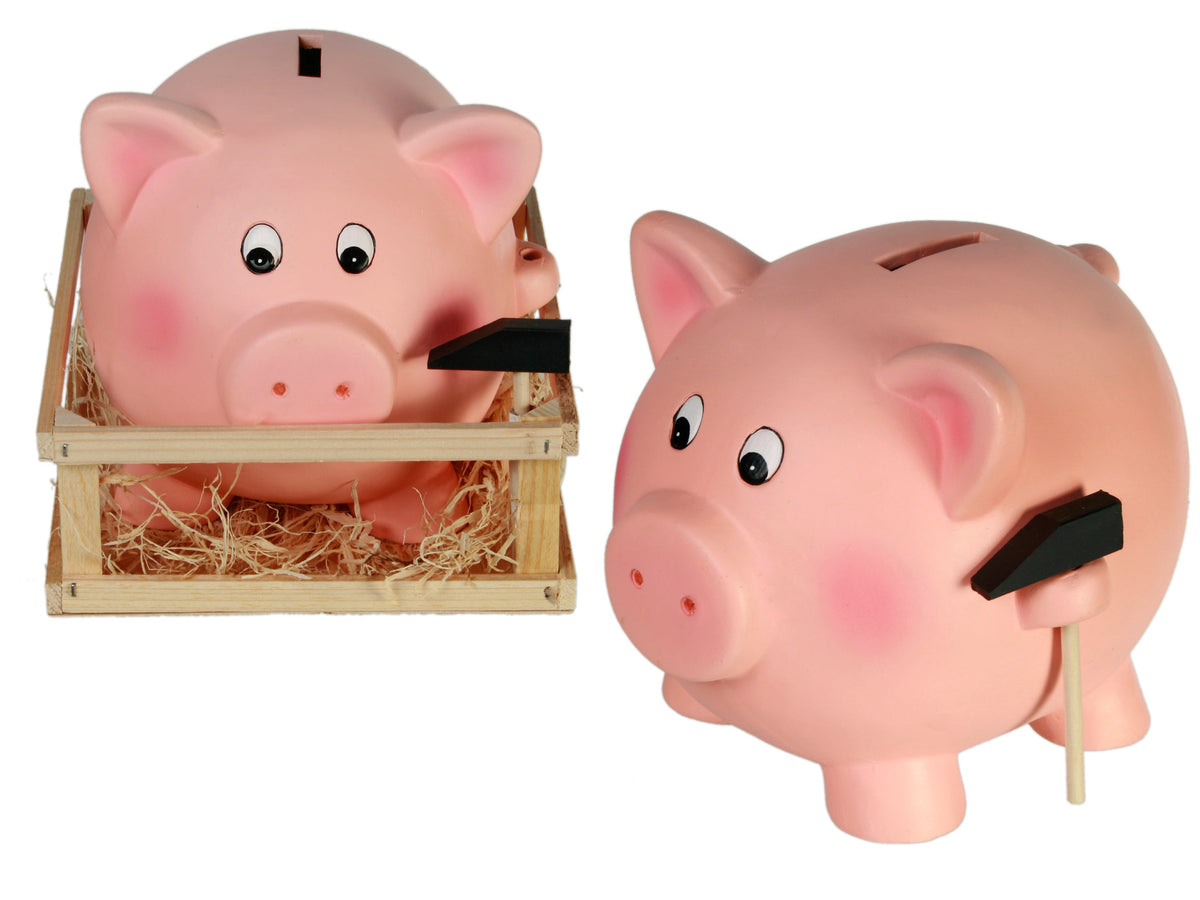 Spardose Jumbo-Schwein mit Hammer