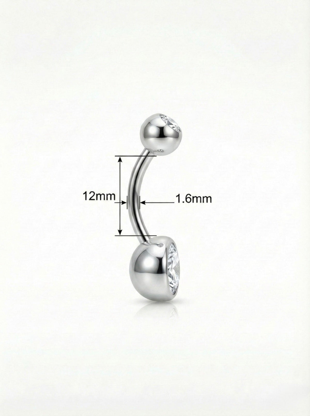 Doppelkristall Zarge Bauchnabelpiercing aus Titan