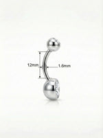 Doppelkristall Zarge Bauchnabelpiercing aus Titan