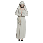 Geister Nonne Halloween Kostüm für Damen | Hellgrau