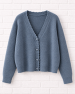 Strickweste mit Muschelsaumkragen- 360°
