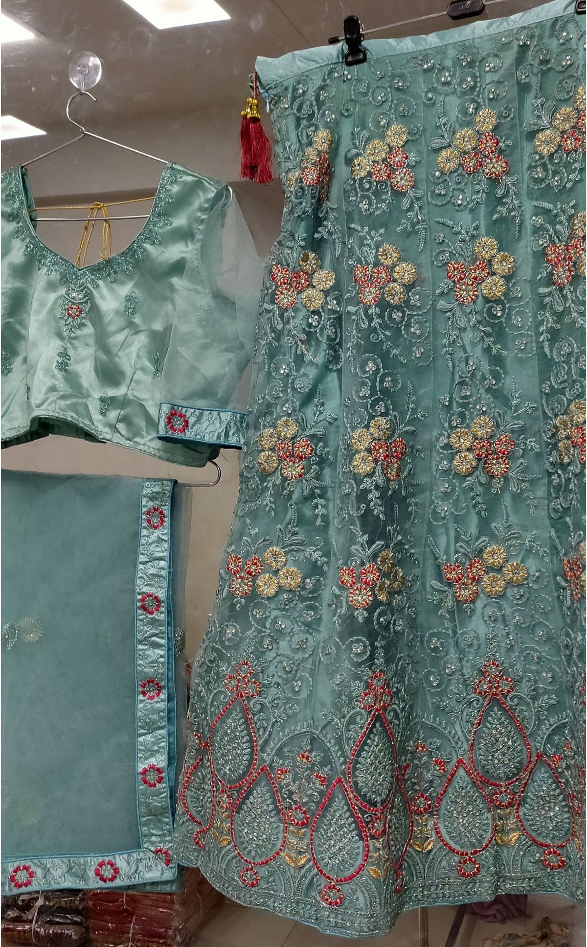 Complete Stitched Embroidered  Lehenga Choli In Germany (Light Green)