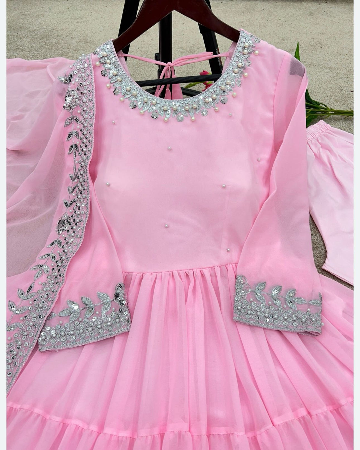 Pakistani Traditional Party Wear Long Gown