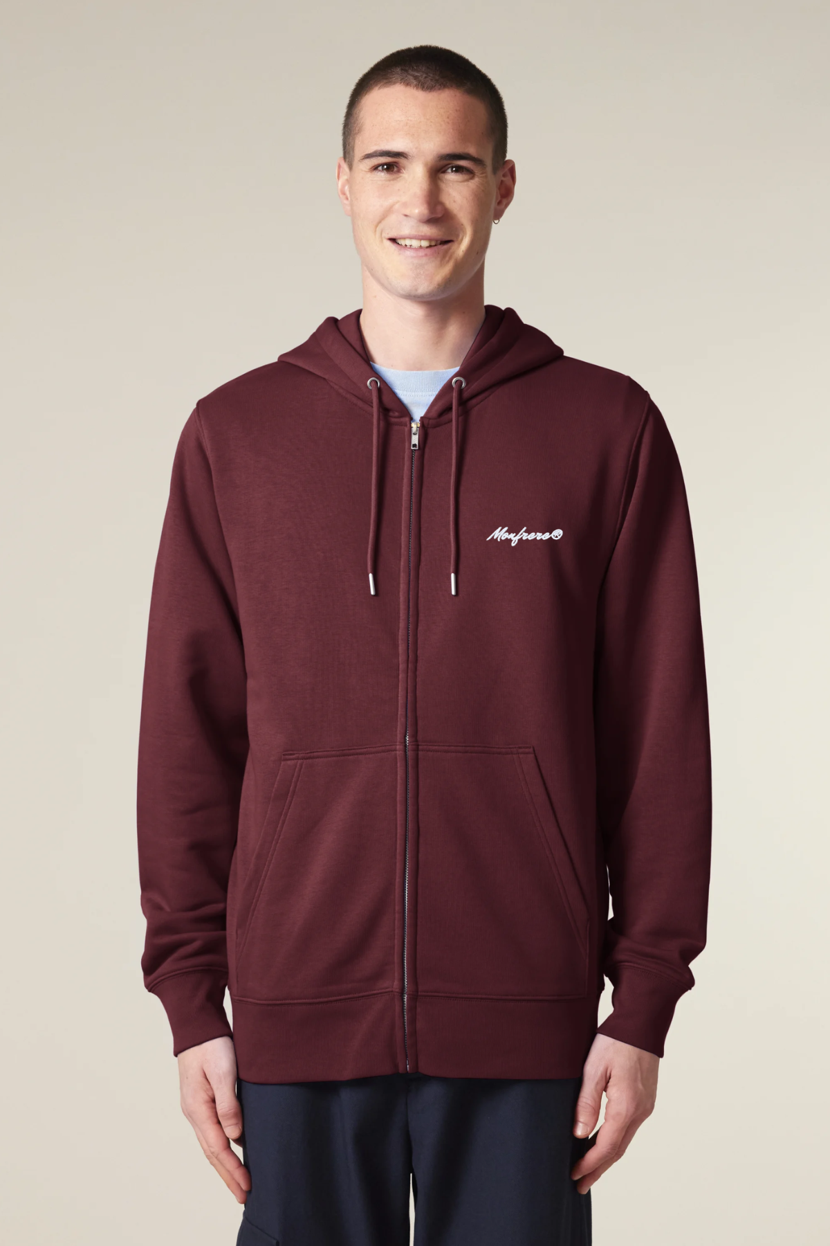 White Label Stick Iconic Unisex-Medium-Fit-Zip-Hoodie