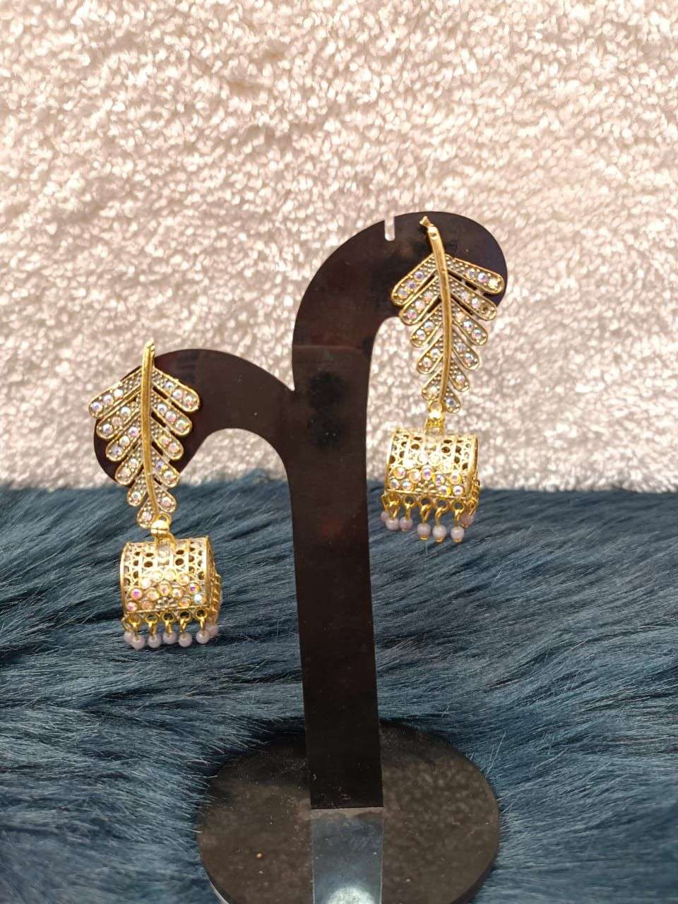 Women Gold-Toned & Jali Style Drop Earrings
