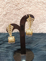 Women Gold-Toned & Jali Style Drop Earrings