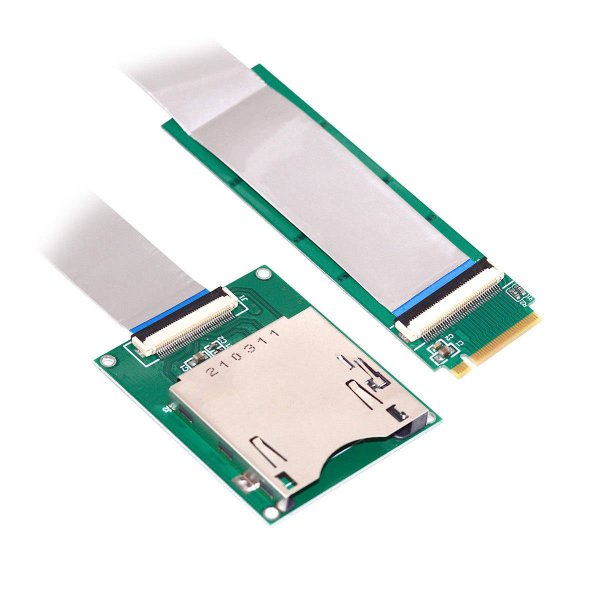 CFexpress Kabel 20cm Typ B Buchse zu NVME M-key M.2 NGFF Stecker Adapter in Grün | System-S