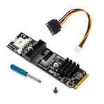 NVME Kabel 20 cm M-key NGFF Stecker zu USB 3.1 & 2.0 Front Panel Typ E Buchse | System-S