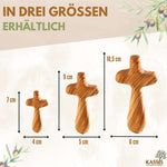 Personalisierter Kreuz Handschmeichler aus Olivenholz mit Gravur | Kleines Handkreuz als Geschenk zur Taufe & Kommunion Namma Markt