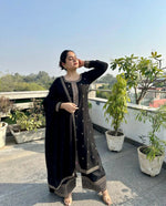 Kurta With Palazzos & Dupatta with Floral Embroidery