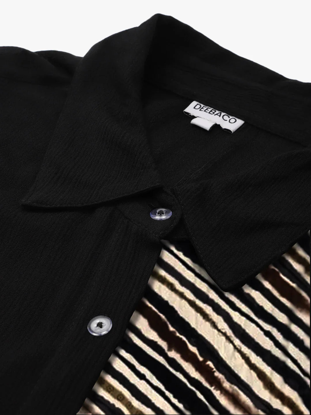 Women's Plus Size Black Diagonal Striped Shirt Dress in Germany