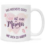 Bedruckte Tasse mit Spruch Das höchste Glück