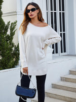 Oversize Knitted Jumper Top In Ecru