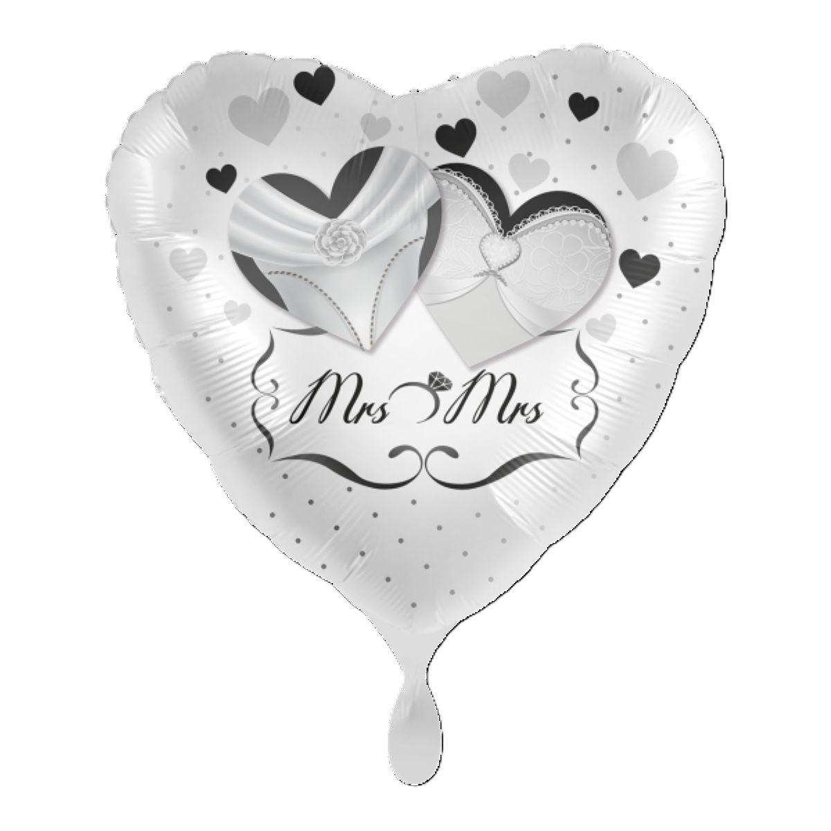 18"/Ø43cm Herz Folienballon  "Mrs. & Mrs."