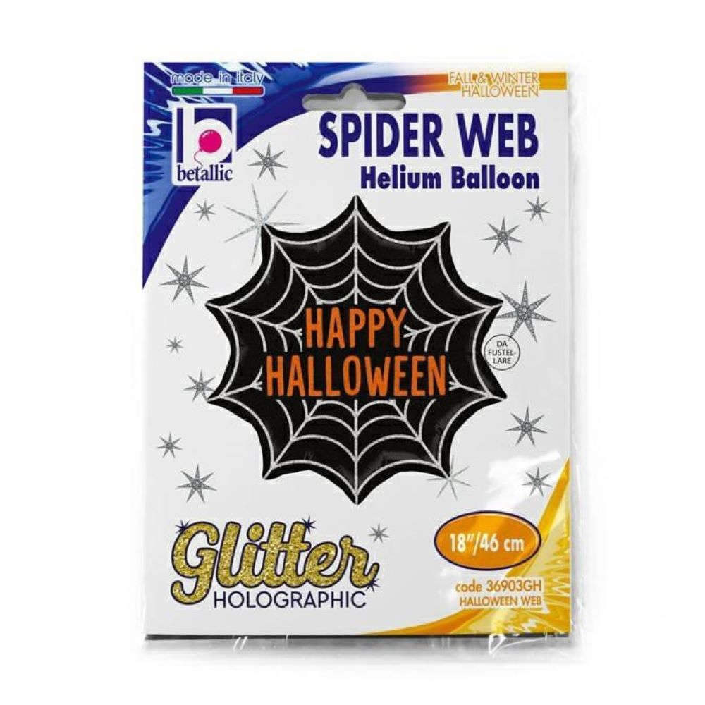 18"/Ø46cm Folienballon "Halloween Spider Web Holo" Namma Markt
