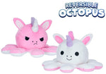 Wendbares Einhorn-Krake-Stofftier – Weiß und Rosa 30 cm
