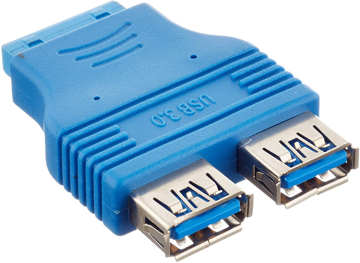 20Pin Motherboard Header auf 2X USB A 3.0 Female Adapter | System-S