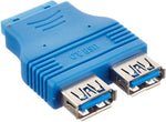 20Pin Motherboard Header auf 2X USB A 3.0 Female Adapter | System-S