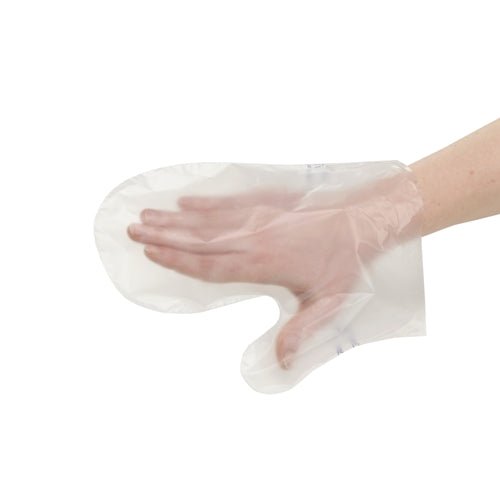 PAPSTAR Fäustlinge, transparente Handschuhe für hygienische Anwendungen | Folie (100 Stück)