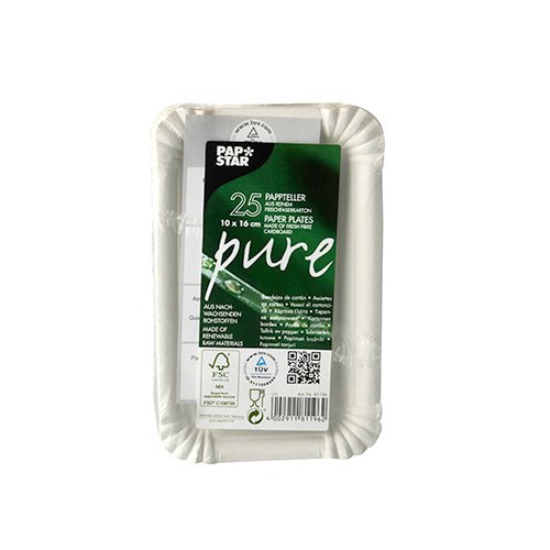 PAPSTAR 25 Teller, Pappe "pure" rund weiss