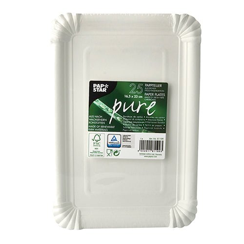 PAPSTAR 25 Teller, Pappe "pure" rund weiss