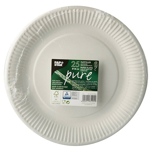 PAPSTAR 25 Teller, Pappe "pure" rund weiss