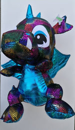Plüschdrache mit Glitzerschuppen, ca. 50 cm